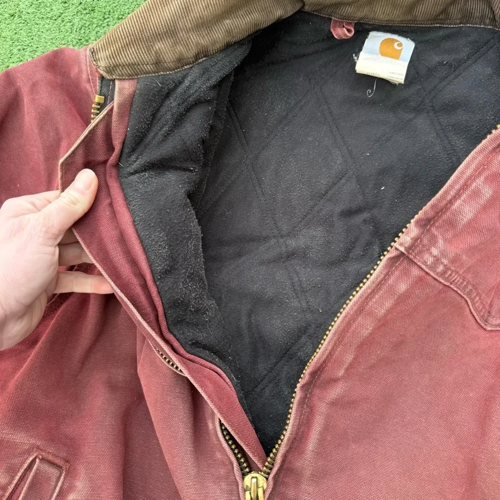 Carhartt Men's Vintage Brick Red Santa Fe Bomber Jacket Size XL